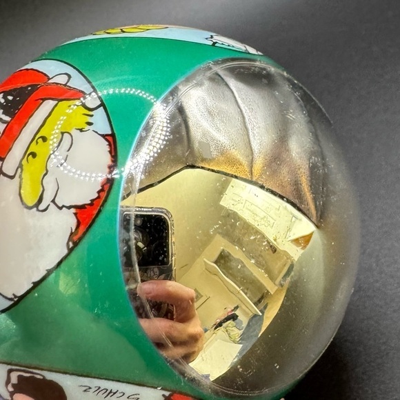 Hallmark Peanuts Glass Ball Ornament 1993 Snoopy Woodstock Charlie Brown Xmas - Picture 7 of 8